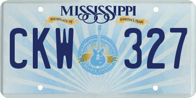 MS license plate CKW327
