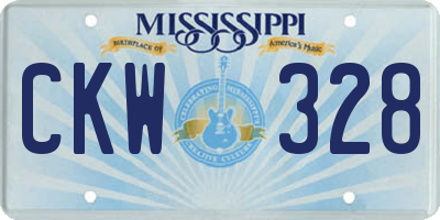 MS license plate CKW328
