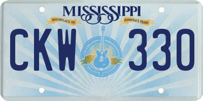 MS license plate CKW330