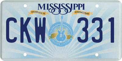 MS license plate CKW331