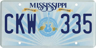 MS license plate CKW335