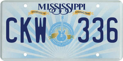 MS license plate CKW336