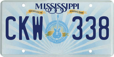 MS license plate CKW338