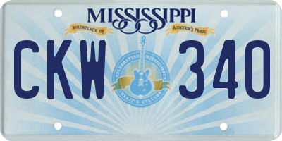 MS license plate CKW340