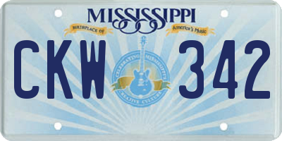 MS license plate CKW342