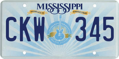 MS license plate CKW345