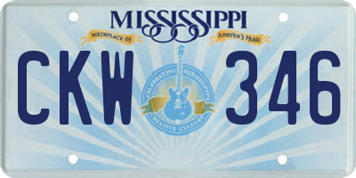 MS license plate CKW346
