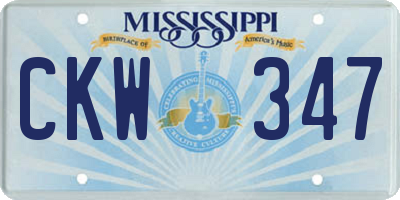 MS license plate CKW347