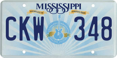 MS license plate CKW348