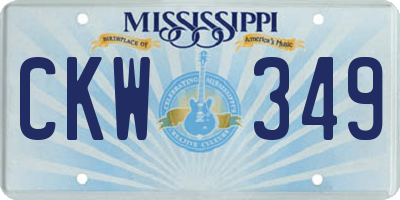 MS license plate CKW349
