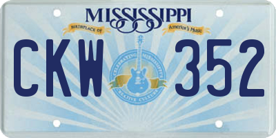 MS license plate CKW352