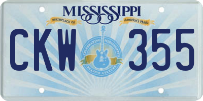 MS license plate CKW355