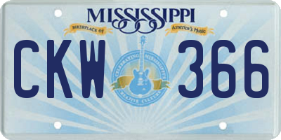 MS license plate CKW366