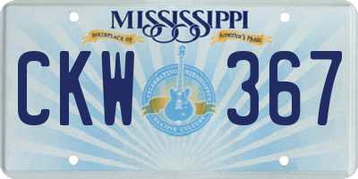 MS license plate CKW367