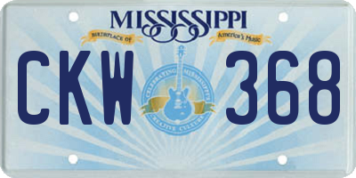 MS license plate CKW368
