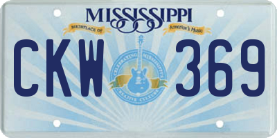 MS license plate CKW369