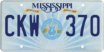 MS license plate CKW370