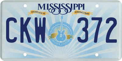 MS license plate CKW372