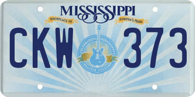 MS license plate CKW373