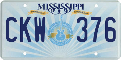 MS license plate CKW376