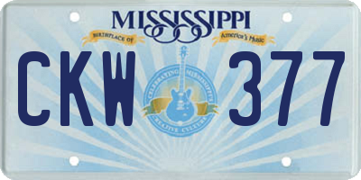 MS license plate CKW377
