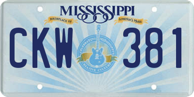 MS license plate CKW381