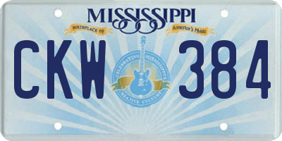 MS license plate CKW384