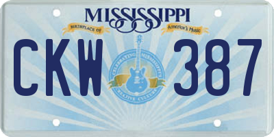 MS license plate CKW387