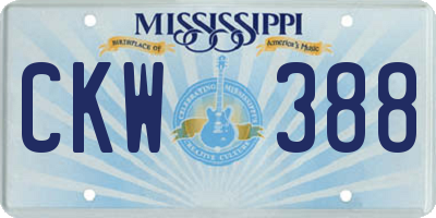 MS license plate CKW388
