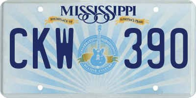 MS license plate CKW390