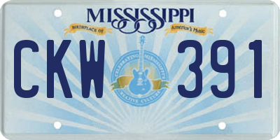 MS license plate CKW391