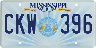 MS license plate CKW396