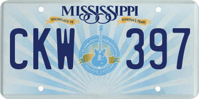 MS license plate CKW397