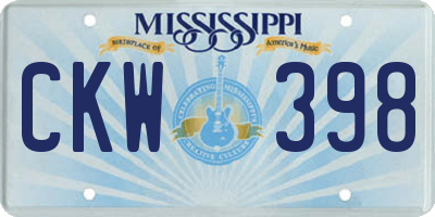 MS license plate CKW398
