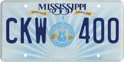 MS license plate CKW400