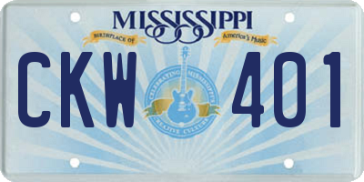 MS license plate CKW401