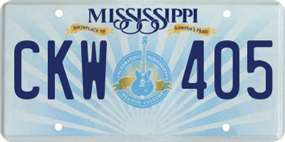 MS license plate CKW405