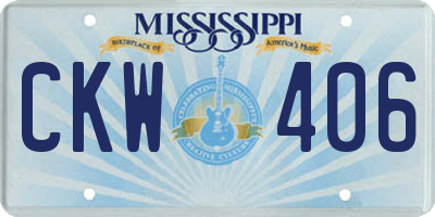 MS license plate CKW406
