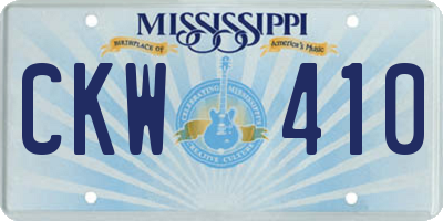 MS license plate CKW410