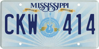 MS license plate CKW414