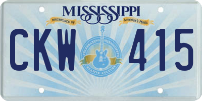 MS license plate CKW415