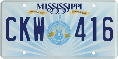 MS license plate CKW416