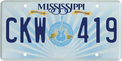 MS license plate CKW419