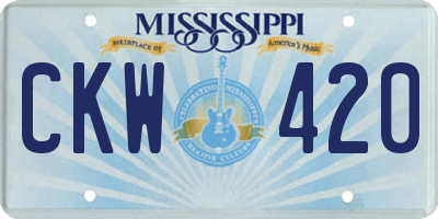 MS license plate CKW420