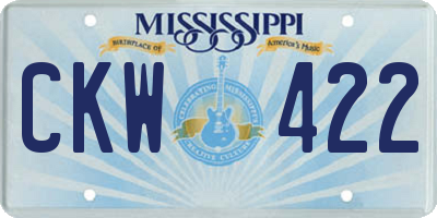 MS license plate CKW422