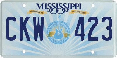 MS license plate CKW423