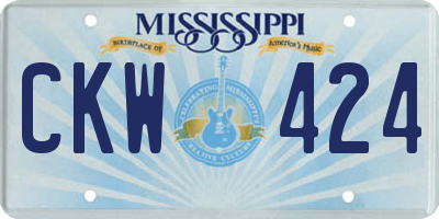MS license plate CKW424