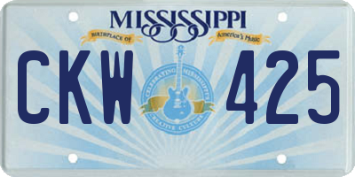 MS license plate CKW425