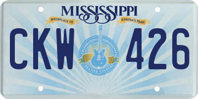 MS license plate CKW426