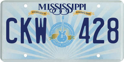 MS license plate CKW428
